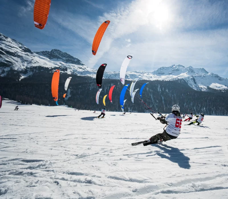 Markus Competing in the Swiss Snow kite tour